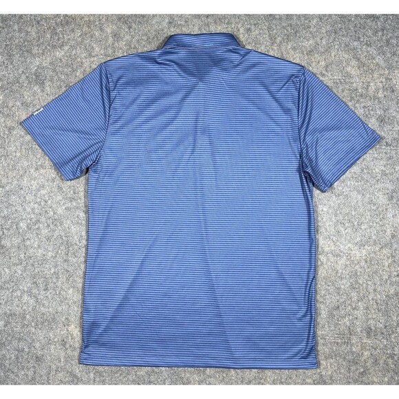 Huk Pursuit Novelty Polo Men’s M Blue Striped Performance Fishing UPF 50 Stretch - Picture 3 of 7